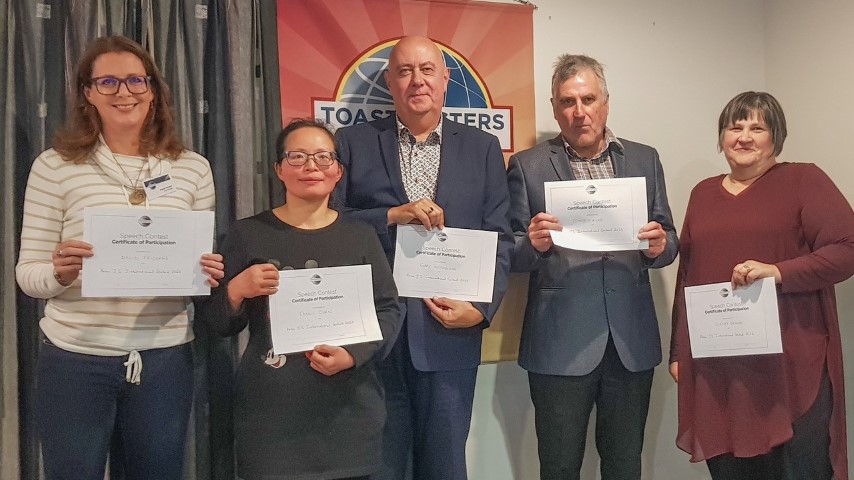 Area J1 International Speech contestants.